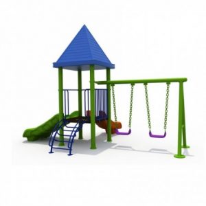Estación de juegos Plaza 3 Toboganes y 2 Columpios