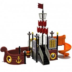 Estación de juegos Plaza Barco Pirata 2 toboganes Doble y Espiral