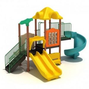 Estación de juegos Plaza Columpios y Tres Toboganes espiral,  doble y simple